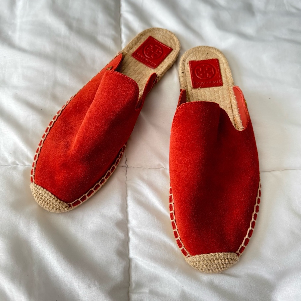 Tory Burch Red Suede Espadrille Mule - Picture 4 of 7